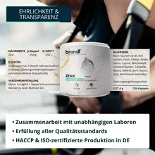 Brandl Zinkbysglycinat (25mg Zink pro Kapsel) 120 Kapseln